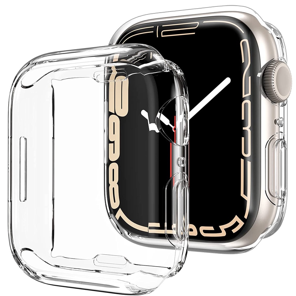 เคสป้องกันหน้าจอ TPU แบบนิ่ม ป้องกัน สําหรับ Apple Watch Series 7 41 มม. 45 มม. สําหรับ iWatch 6/5/4/3