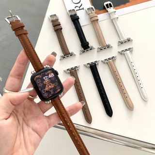 สายนาฬิกาข้อมือหนังแท้ ขนาดเล็ก สําหรับ iwatch series 8 7 SE6 5 3 4 2 SE iwatch 41 มม. 45 มม. 40 มม. 44 มม. 42 ม. 38 มม.