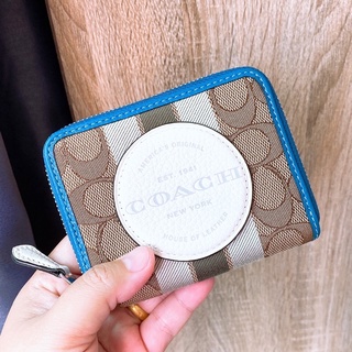 👑ผ่อน0%แท้100%👑 กระเป๋าสตางค์ 2พับมีซิป 2637 DEMPSEY SMALL ZIP AROUND WALLET IN SIGNATURE JACQUARD