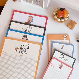 ลดล้างสต็อก !! 🔥🔥 พร้อมส่งในไทย กระดาษโน้ต Snoopy &amp; Charlie Brown แบบตาราง มี 2 ขนาด  สมุดโน้ต study note ลาย สนูปปี้