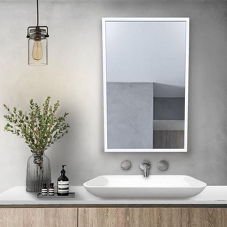 [จำนวนจำกัด] กระจกเงากรอบไม้ MOYA HP06 55x85 ซม. DECORATIVE BATHROOM SILVER MIRROR WITH WOODEN FRAME ผิวเรียบสนิท