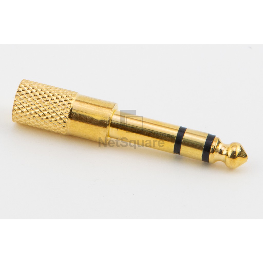 หัวแปลง 3.5mm เป็น 6.5mm Audio Jack แปลงแจ็ค หัวต่อ สเตอริโอ โลหะ ทองเหลือง Gold Converter Adapter 3.5 to 6.5