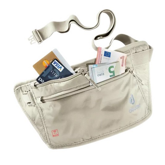 กระเป๋าคาดเอว deuter รุ่น Security Money Belt II RFID Block ปี 2020 สีกากี​ Sand​, สีดำ Black