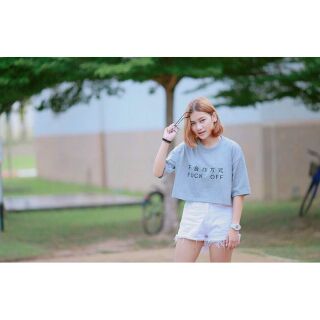 👉Sale👈เสื้อครอป Oversize