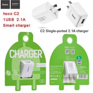 Adapter ชารต์โทรศัพท์ แอมป์สูง ชาตร์เร็ว Hoco C2 - สีขาว​(แท้100%)​