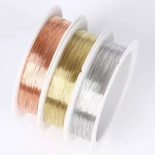 สายลวดโลหะผสม 0.2 0.25 0.3 0.4 0.5 0.6 0.8 1 มม. สีเงิน สีทอง สําหรับทําเครื่องประดับ DIY