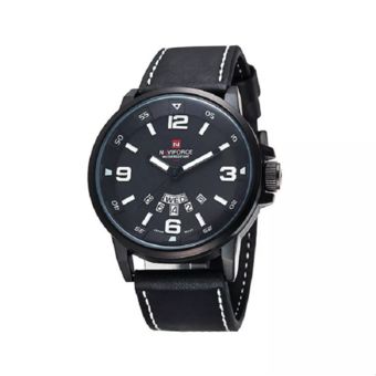 NAVIFORCE นาฬิกาผู้ชาย สีดำ สายหนังแท้ รุ่น NF9028