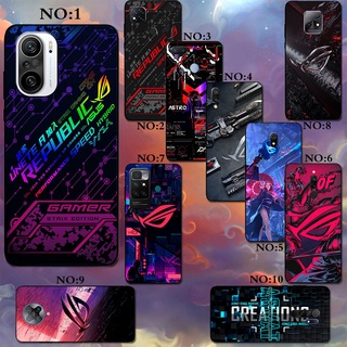 เคสโทรศัพท์มือถือซิลิโคน TPU กันกระแทก ลายโลโก้ ROG หลากสี สําหรับ Redmi 10 10A 10C 10 Pro 4G 10X 4G