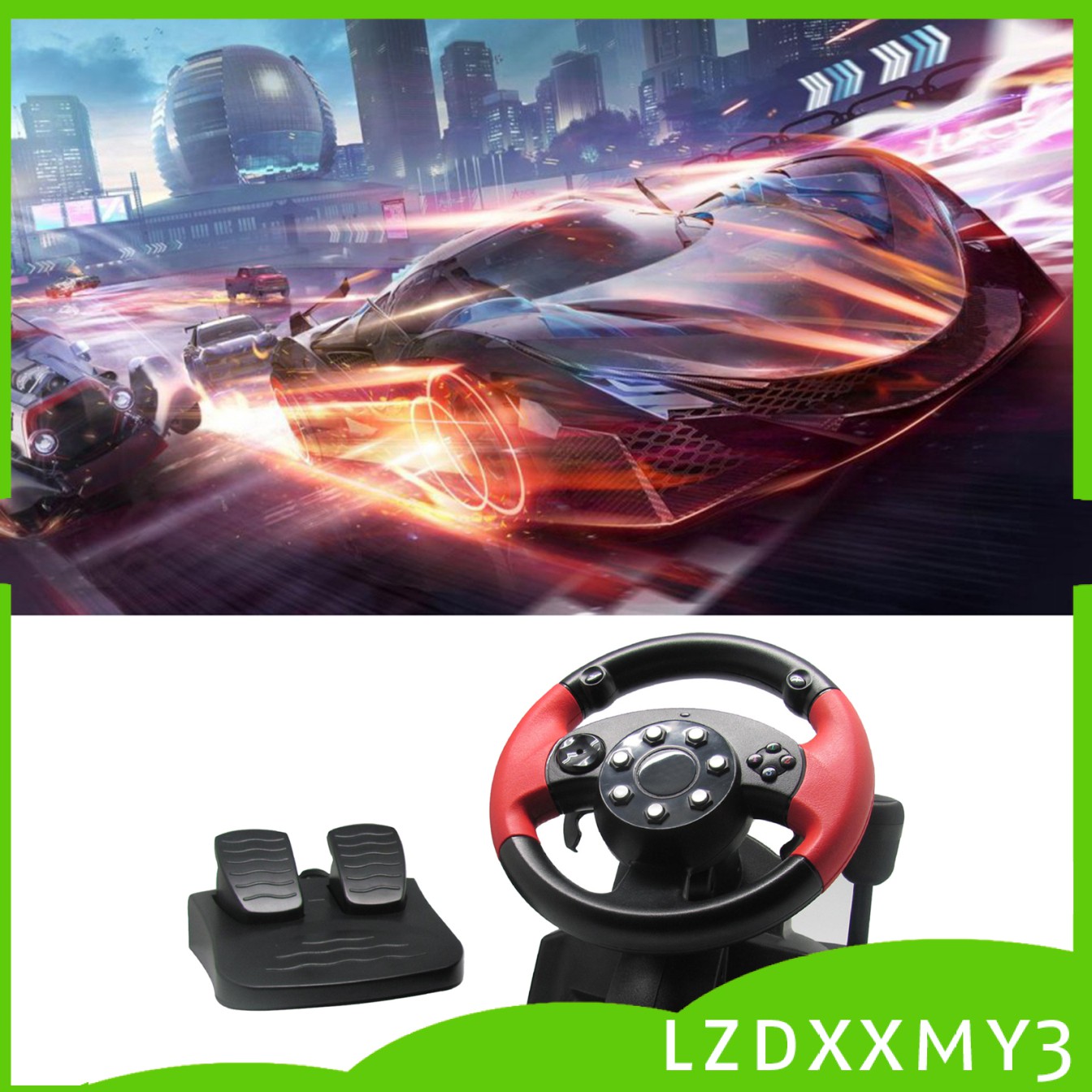 HOT Gaming Racing Simulator Driving PC Steering Wheel & Pedal Set For ...