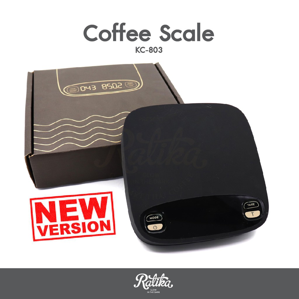 Ratika | เครื่องชั่งกาแฟ KC-803 LED Coffee Scale Black Silicone Rubber