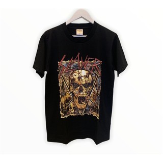 เสื้อยืดสกรีนลายวงร็อค Slayer เสื้อยืดวงดนตรีสกรีนลายชัด สีสวย ซักไม่หลุด ไม่หด ไม่ย้วย ตรงปก 100% 💯