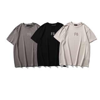 Essentials FOG FG เสื้อยืดแขนสั้น พิมพ์ลายซีเมนต์ สีเทา สีขาว โอเวอร์ไซซ์ สําหรับผู้ชาย ผู้หญิง