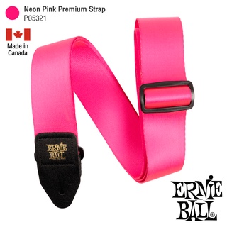 ERNIE BALL® P05321 Neon Pink Premium Strap สายสะพายกีตาร์ 3in1 แบบสีสะท้อนแสง สำหรับกีตาร์โปร่ง/กีตาร์ไฟฟ้า/กีตาร์เบส รุ