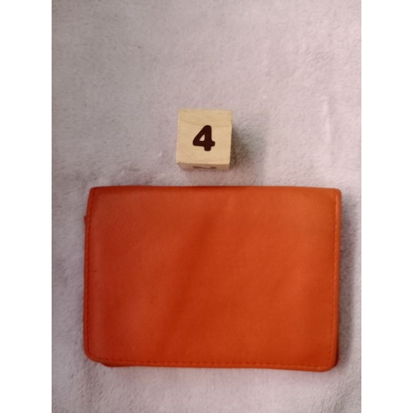 กระเป๋าใส่บัตรหนังแท้สีส้มbuxton
