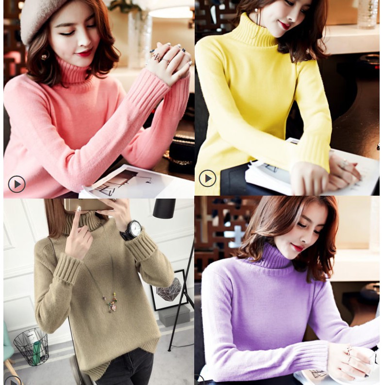 [พร้อมส่ง] เสื้อไหมพรม เสื้อคอเต่า(B2)