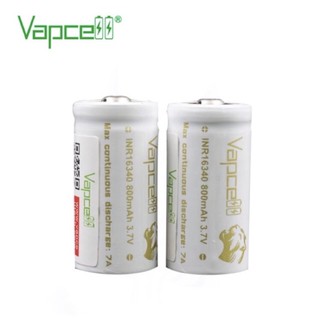 Vapcellถ่านชาร์จ INR16340(123A)3.7V*800mAh 7A/850mAh/T6:650mAhของแท้เช็คโค๊ดได้