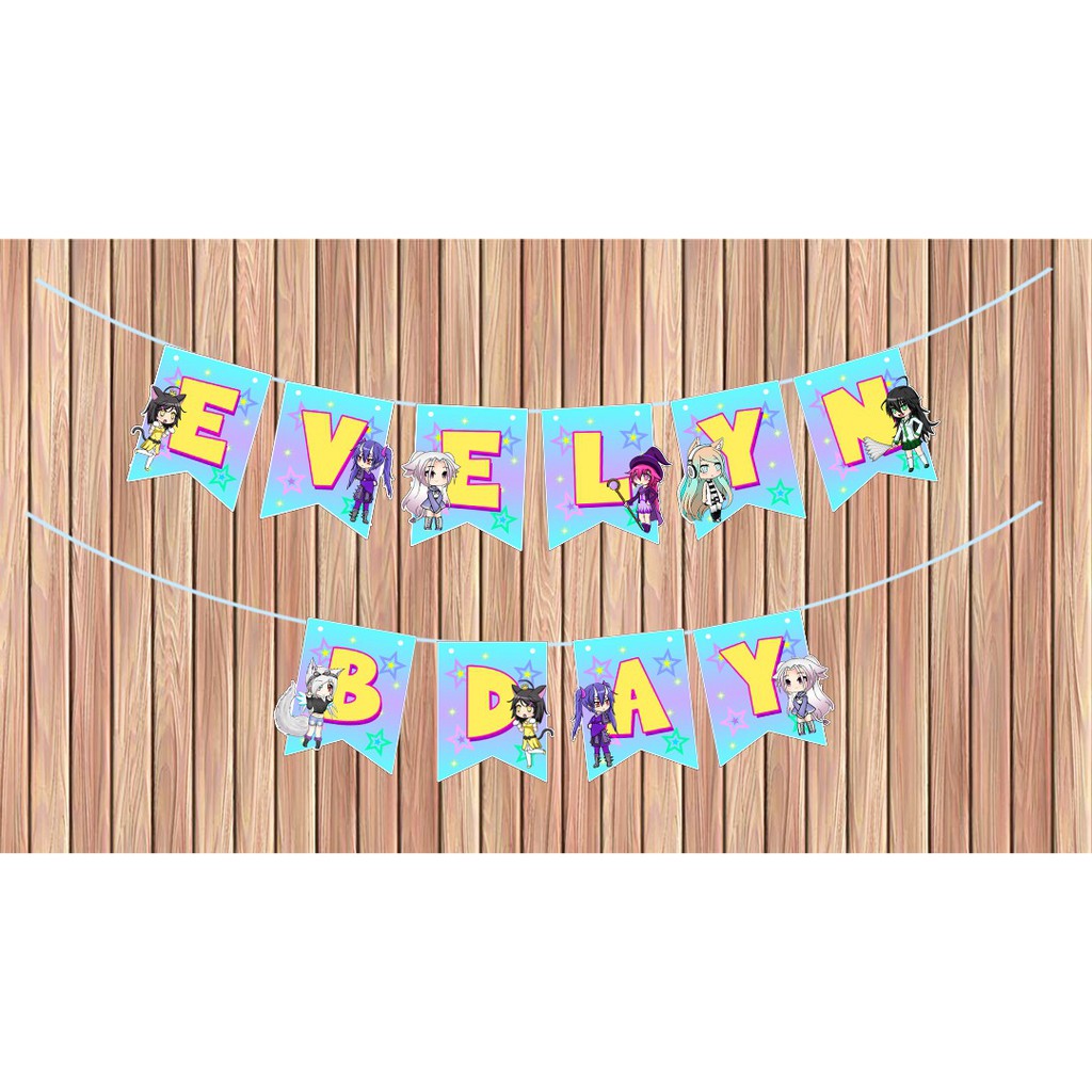 Gacha Life Flag Bunting วันเกิด / ธงตกแต่งผนังวันเกิด