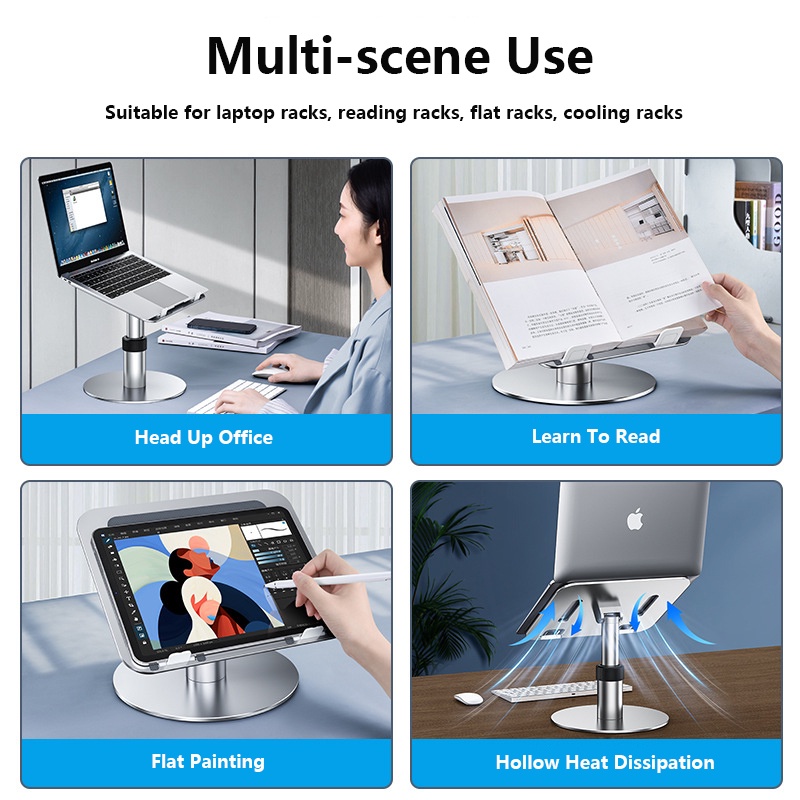Aluminum Alloy Lifting Laptop Stand Adjustable 360Degree Rotating
