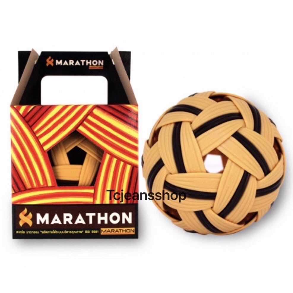 ตะกร้อ มาราธอน MT301 ลูกตะกร้อ Marathon แท้ MT.301 ลูก ตระกร้อ ลอดห่วง เส้น 3 แถบ ตะกร้อมาราธอนของแท้ ลูกเซปักตะกร้อ 301