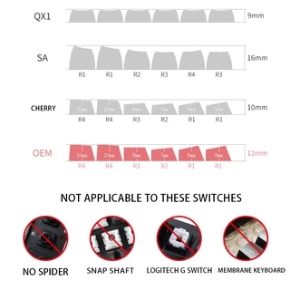 ปุ่มกดคีย์บอร์ด 10 คีย์ PBT OEM Profile สําหรับคีย์บอร์ด Mechanical