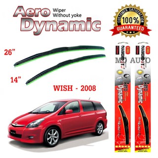 ใบปัดน้ำฝน Aero Dynamic (Diamond eye) ขนาด 14" 26" นิ้ว สำหรับ TOYOTA WISH 2008 จำนวน 1 คู่