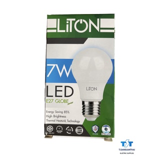 LiTON หลอดไฟ LED Bulb A60 7W รุ่น Globe แสงสีขาว Daylight