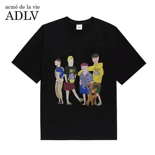 Adlv เสื้อยืดแขนสั้น ผ้าฝ้าย พิมพ์ลาย แฟชั่นสําหรับผู้ชายและผู้หญิง