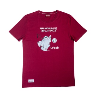 FIFA WORLD CUP QATAR 2022 OFFICIAL MASCOT SHORT SLEEVE T-SHIRT  MAROON