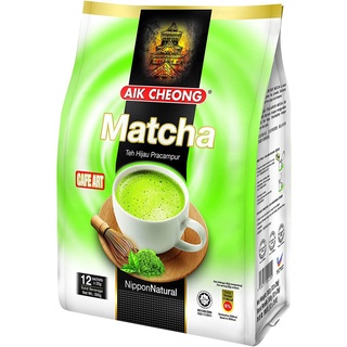 AIK CHEONG Matcha 3in1 Milk Green Tea (300g) เอ๊กชอง ชาเขียวมัจฉะ 25g. x 12stick