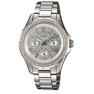 Casio Sheen นาฬิกาข้อมือ Sapphire สีเงิน สายสแตนเลส รุ่นSHE-3504D-7AUDR