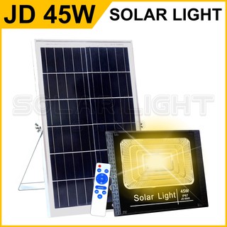 🔥JD 45W ไฟโซล่าเซล แสงสีเหลือง ไฟสปอตไลท์ solar cell กันน้ำ IP67 รับประกัน 3 ปี