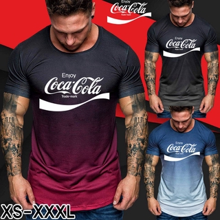 Ready Stock เสื้อยืดแขนสั้นพิมพ์ลาย Coca Cola สําหรับผู้ชาย