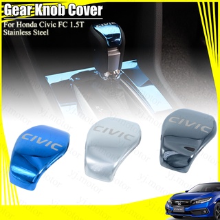 สติกเกอร์ติดลูกบิดเกียร์ สเตนเลส สําหรับ Honda Civic FC ปี 2016-2021 Gear Knob Cover Trim