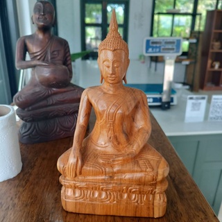 พระปาง สะดุ้งมาร งานไม้สักแกะ สลัก