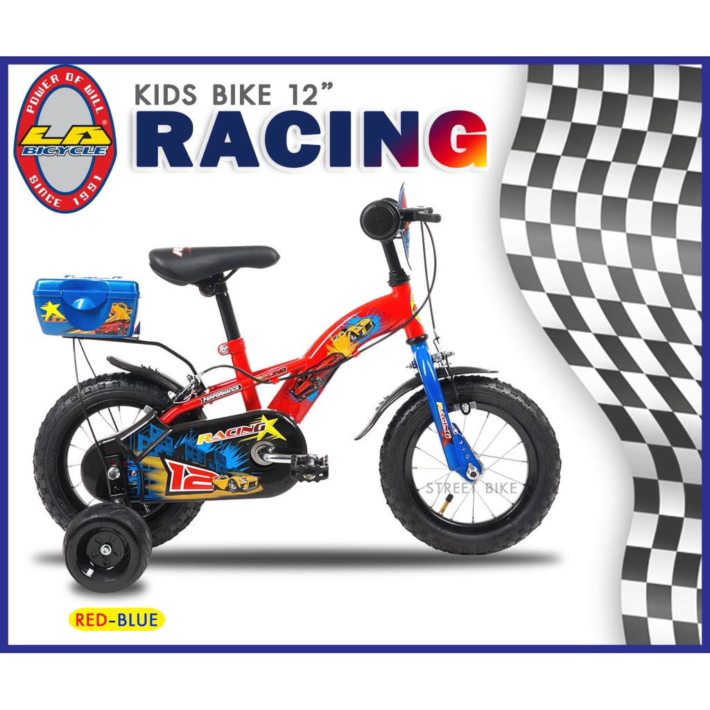 พร้อมส่ง!!!จักรยานเด็ก LA Bicycle 12" รุ่น Racing  (RED-BLUE)