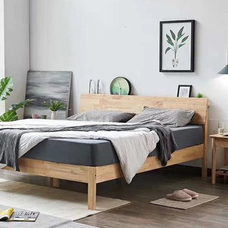 เตียงนอน/Bedroom/ Bed/ B-1520-D-Evergreen-Furniture Solid Rubber Wood Bed Structure Type B-1520-D,Queen Size1500*2000