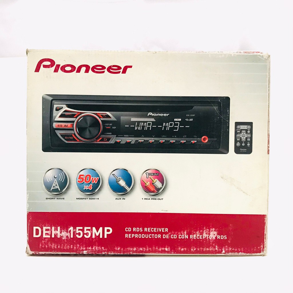 เครื่องเสียงติดรถยนต์ CD MP3 PIONEER DEH-155MP วิทยุติดรถยนต์เล่นแผ่นได้ แบรนชั้นนำจากญี่ปุ่น สินค้าเคลียร์สต๊อก
