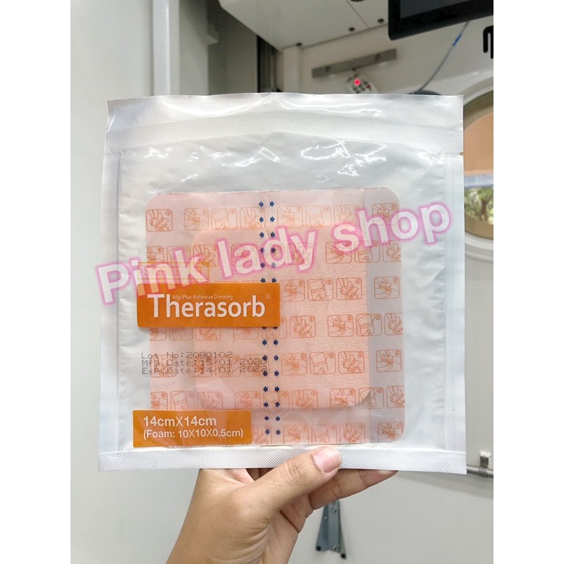 Therasorb Algi Plus Adhesive Dressing 14x14 cm (แบบมีขอบกาว)