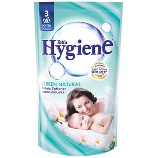 🔥แนะนำ!! ไฮยีน น้ำยาปรับผ้านุ่ม สีเขียว 600 มล. Hygiene Fabric Softener Green Natural 600 Ml