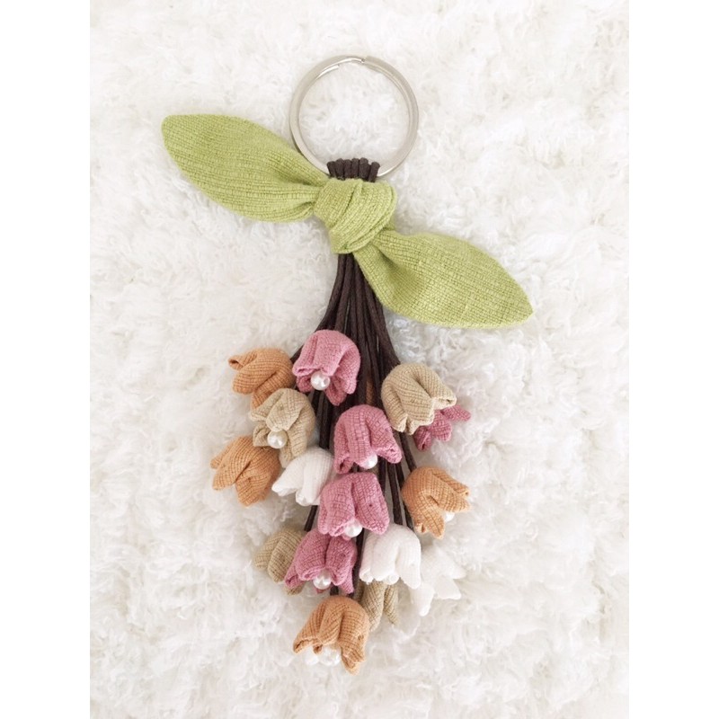พวงกุญแจ ดอกแก้ว ดอกไม้ผ้า สีพาสเทล 🎀 Handmade 🎀 | Shopee Thailand