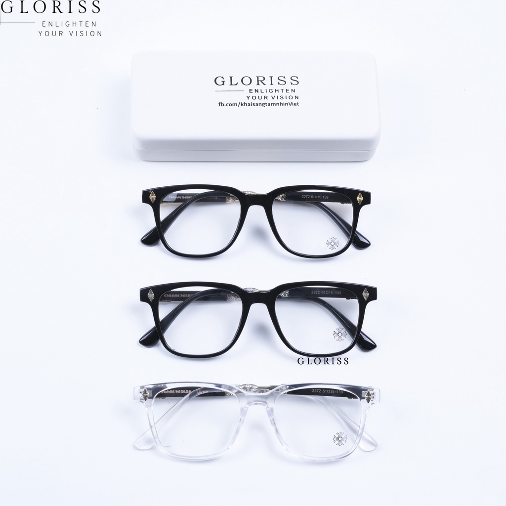 แว่นกันแดดแฟชั่นสําหรับผู้ชายและผู้หญิง - GLORISS Chorme Hearts G1222 สําหรับกันแดด กันยูวี เปลี่ยนส