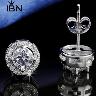 * ผู้หญิง Ibn รอบ Earful Studs ต่างหูเพชร Cubic Zircon ต่างหูแฟชั่น