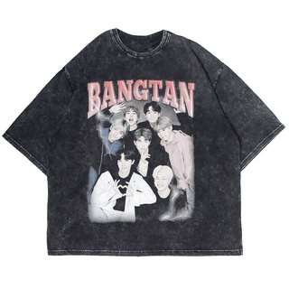 เสื้อยืด พิมพ์ลาย Bangtan OVERSIZE DAY WASHING VINTAGE TEE (เสื้อยืดซักผ้า)