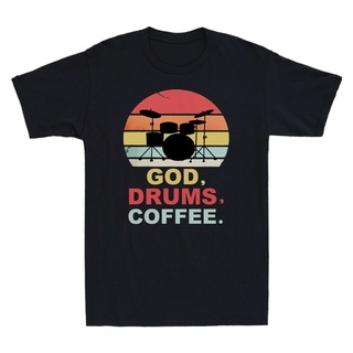 [COD]เสื้อยืด พิมพ์ลายกลองกาแฟ God Drums สไตล์วินเทจ สําหรับผู้ชายS-5XL