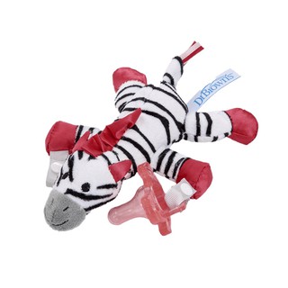 Dr.Browns : DRBAC048-P6# จุกหลอกพร้อมตุ๊กตา Zebra Lovey with Pink One-Piece Pacifier(Red)