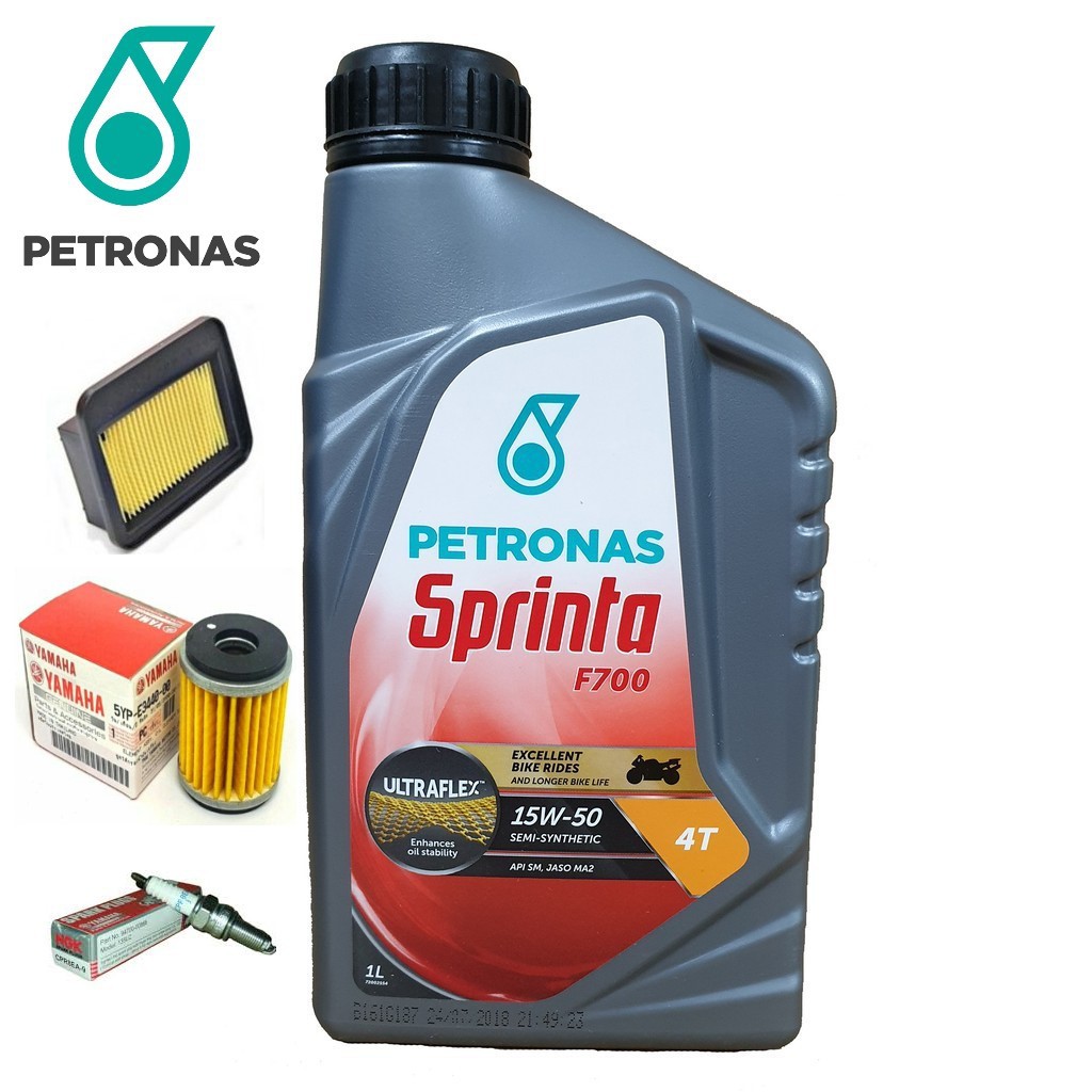 YAMAHA LC135 SERVICE PACK/ PETRONAS SPRINTA F700 SEMI SYNTHETIC 4T / ช่างฟิตน้ํามัน / NGK PLUG CPR8E