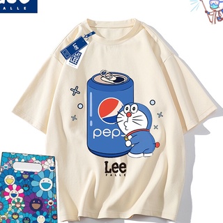 [S-5XL]Leefalle เสื้อยืดแขนสั้นลําลอง ทรงหลวม เข้ากับทุกการแต่งกาย สไตล์ญี่ปุ่น อเมริกัน แฟชั่นฤดูร้อน