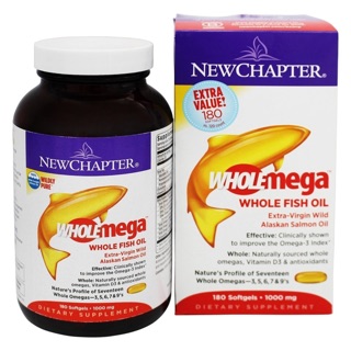 🔥Pre order🔥สินค้าอเมริกา🇺🇸Chapter Wholemega, Extra-Virgin Wild Alaskan Salmon, Whole Fish Oil, 1000 mg, 180 Softgels