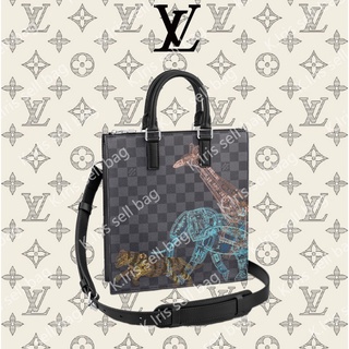 Louis Vuitton/ LV/ SAC PLAT CROSS กระเป๋าถือ สีดำ