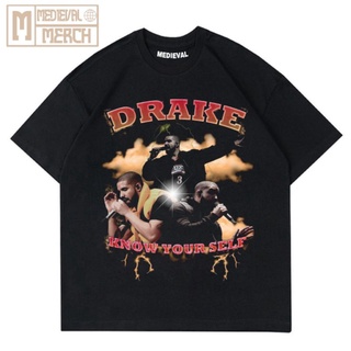 เสื้อยืดคอกลมเสื้อยืด ลาย Drake VINTAGE RAP TEE - RAPPER - BOOTLEG สีดํา สําหรับผู้ชาย ผู้หญิง 24SS-5XL